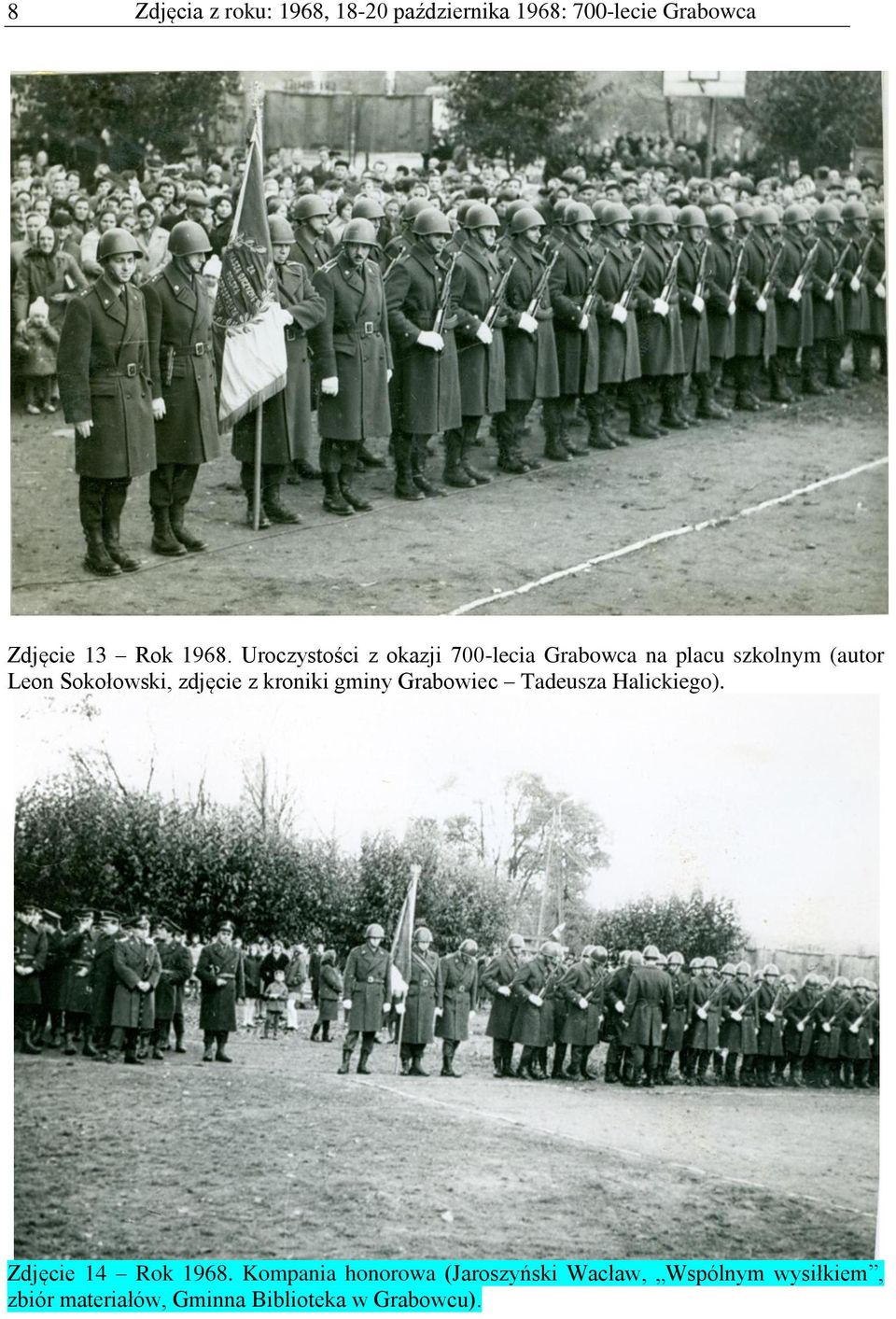 zdjęcie z kroniki gminy Grabowiec Tadeusza Halickiego). Zdjęcie 14 Rok 1968.