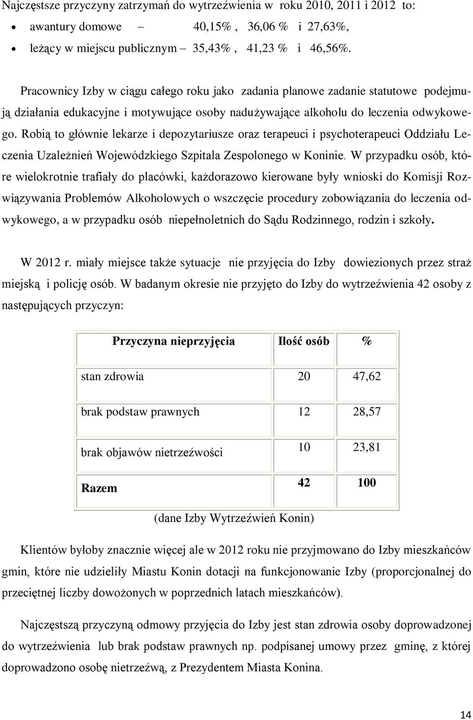 Robią to głównie lekarze i depozytariusze oraz terapeuci i psychoterapeuci Oddziału Leczenia Uzależnień Wojewódzkiego Szpitala Zespolonego w Koninie.