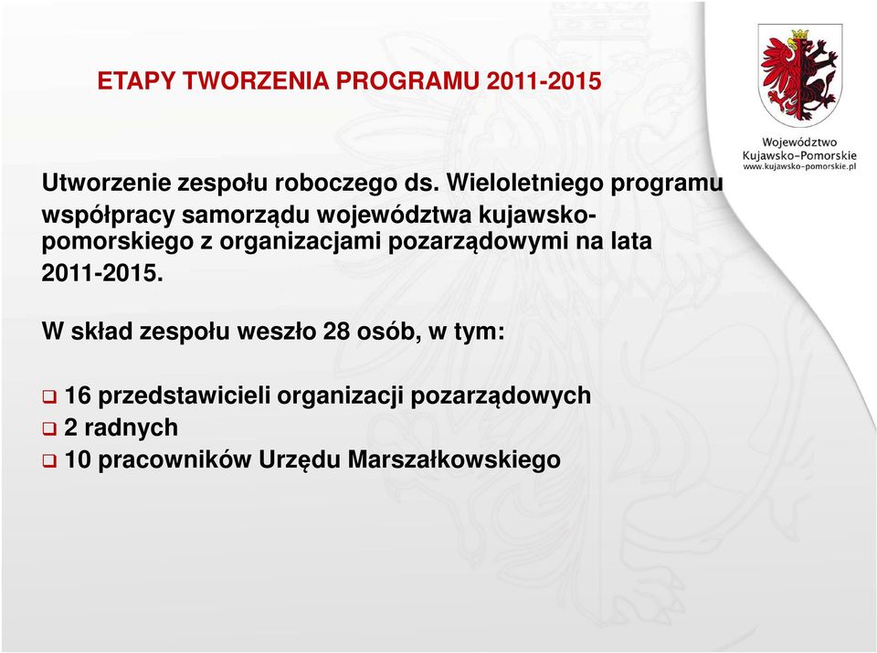 organizacjami pozarządowymi na lata 2011-2015.