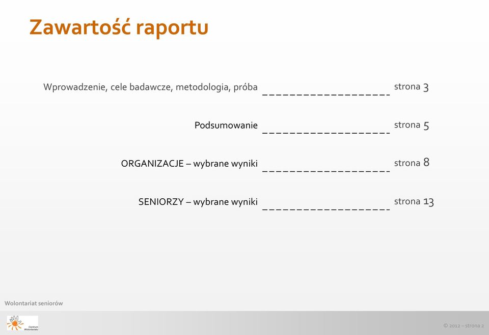 Podsumowanie strona 5 ORGANIZACJE wybrane