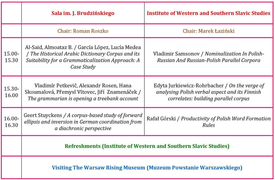 Russian-Polish Parallel Corpora 15.30-16.