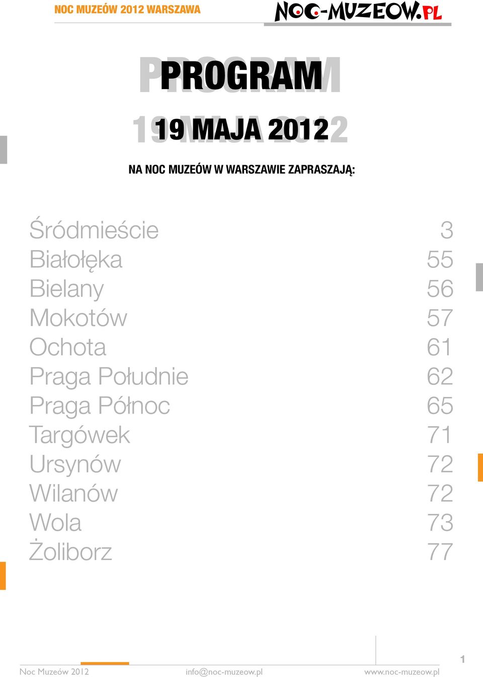 Mokotów 57 Ochota 61 Praga Południe 62 Praga Północ