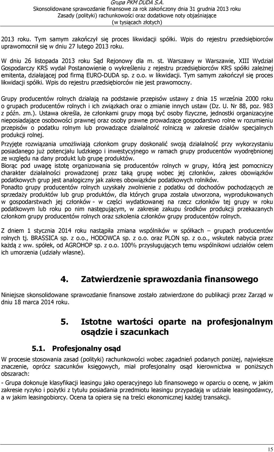 Tym samym zakończył się proces likwidacji spółki. Wpis do rejestru przedsiębiorców nie jest prawomocny.