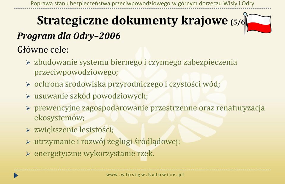 usuwanie szkód powodziowych; prewencyjne zagospodarowanie przestrzenne oraz renaturyzacja