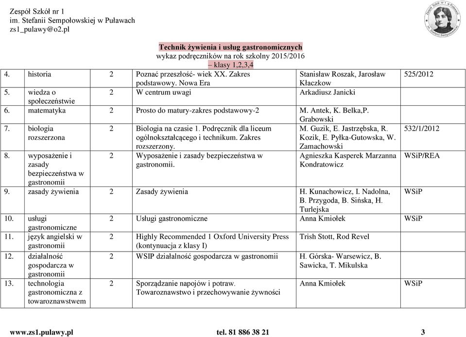 Podręcznik dla liceum ogólnokształcącego i technikum. Zakres rozszerzony. 2 Wyposażenie i zasady bezpieczeństwa w. M. Guzik, E. Jastrzębska, R. Kozik, E. Pyłka-Gutowska, W.