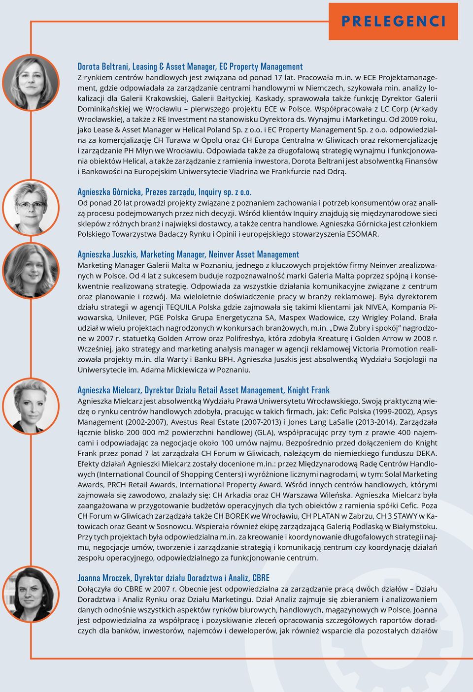 Współpracowała z LC Corp (Arkady Wrocławskie), a także z RE Investment na stanowisku Dyrektora ds. Wynajmu i Marketingu. Od 2009 roku, jako Lease & Asset Manager w Helical Poland Sp. z o.o. i EC Property Management Sp.