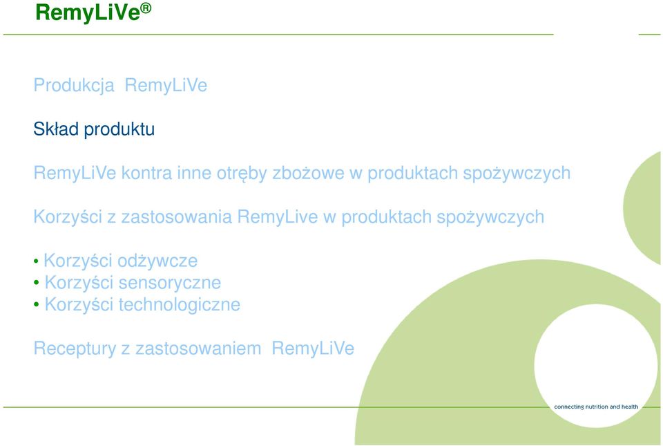 RemyLive w produktach spożywczych Korzyści odżywcze Korzyści