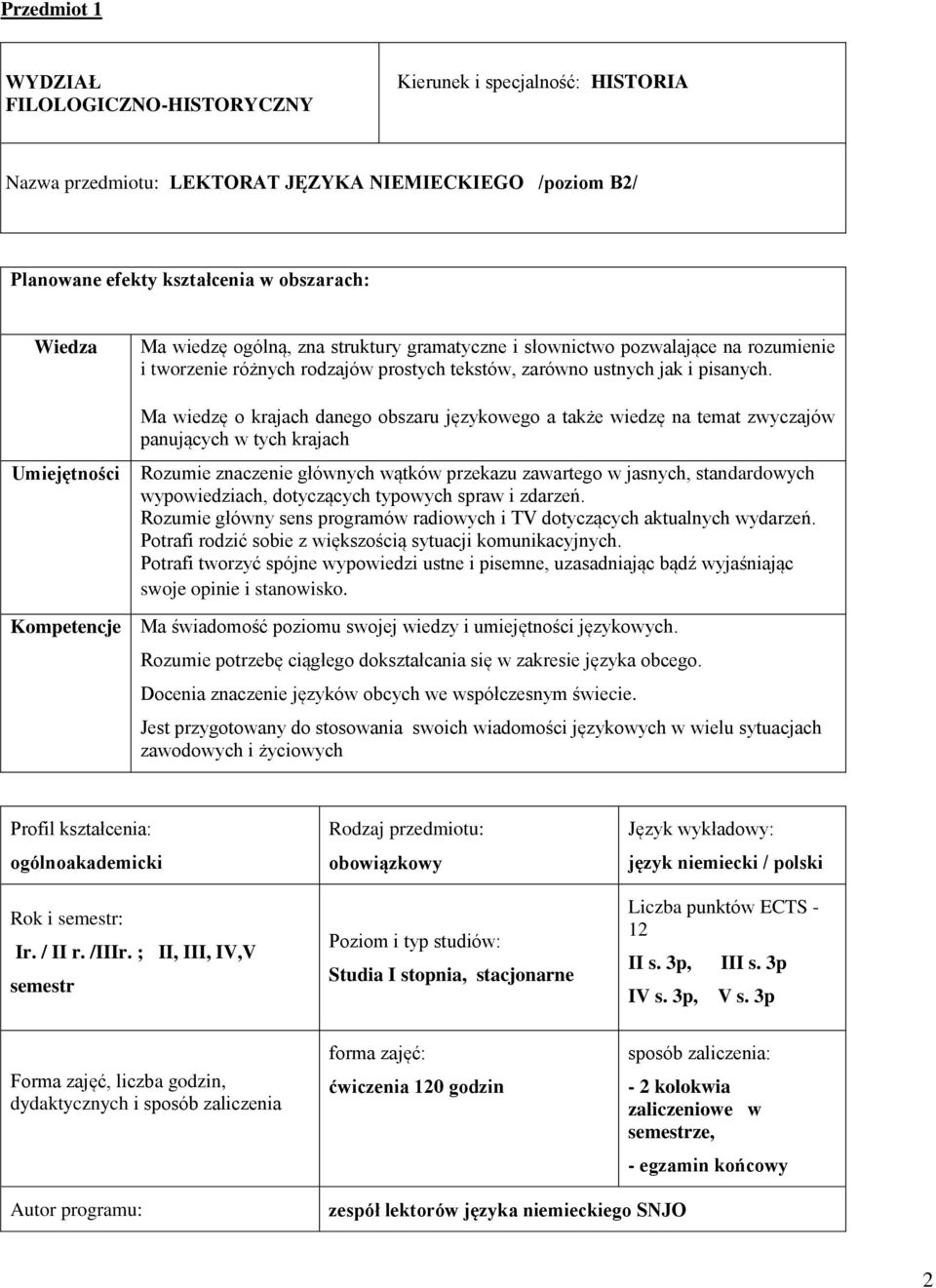 Umiejętności Ma wiedzę o krajach danego obszaru językowego a także wiedzę na temat zwyczajów panujących w tych krajach Rozumie znaczenie głównych wątków przekazu zawartego w jasnych, standardowych