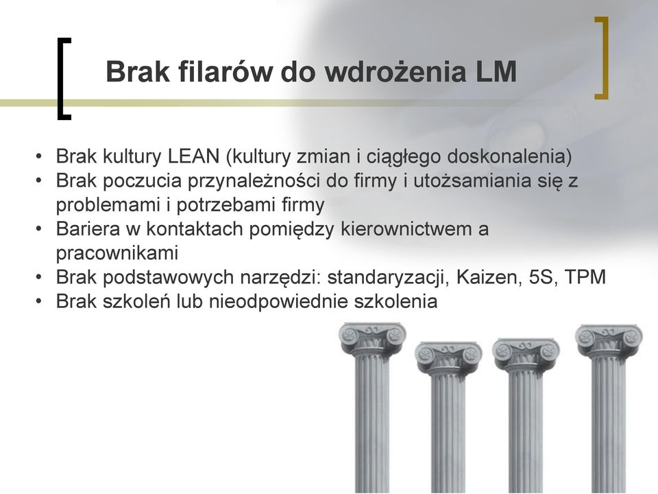 i potrzebami firmy Bariera w kontaktach pomiędzy kierownictwem a pracownikami Brak