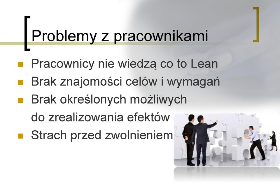 wymagań Brak określonych możliwych do