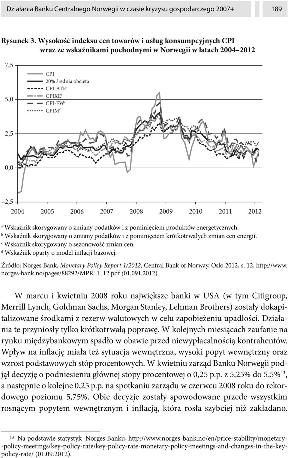 2005 2006 2007 2008 2009 2010 2011 2012 a Wskaźnik skorygowany o zmiany podatków i z pominięciem produktów energetycznych.