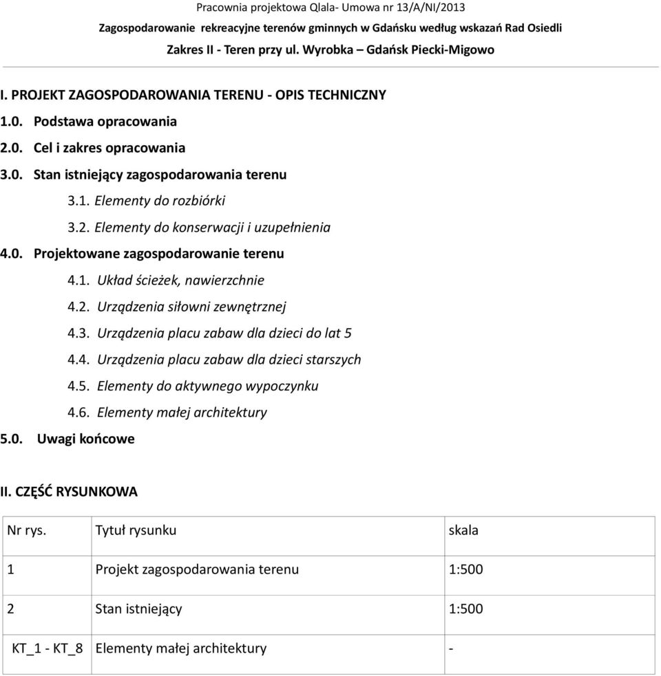 Urządzenia placu zabaw dla dzieci do lat 5 4.4. Urządzenia placu zabaw dla dzieci starszych 4.5. Elementy do aktywnego wypoczynku 4.6. Elementy małej architektury 5.0.