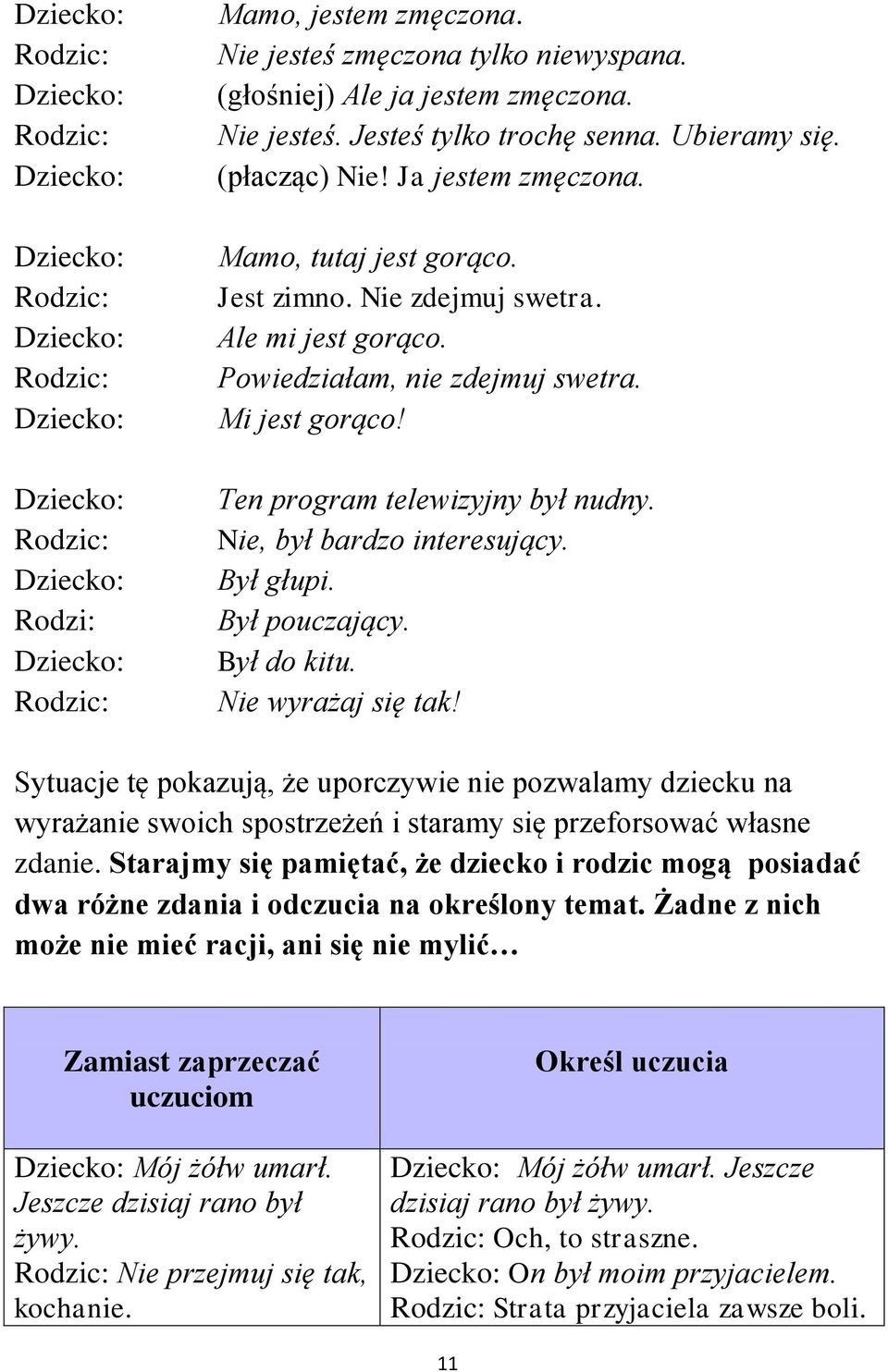 Był głupi. Był pouczający. Był do kitu. Nie wyrażaj się tak! Sytuacje tę pokazują, że uporczywie nie pozwalamy dziecku na wyrażanie swoich spostrzeżeń i staramy się przeforsować własne zdanie.