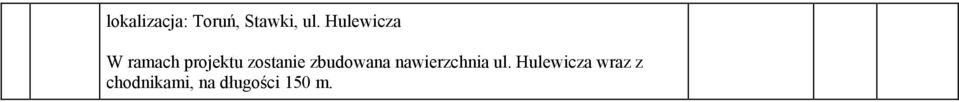 zostanie zbudowana nawierzchnia ul.