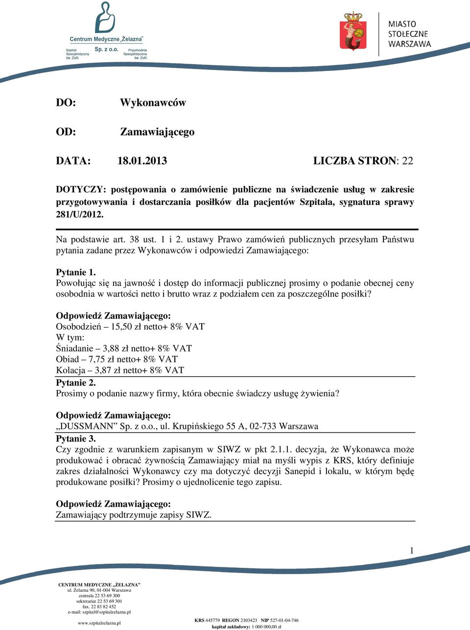KRS REGON NIP kapitał zakładowy: ,00 zł. - PDF Free Download