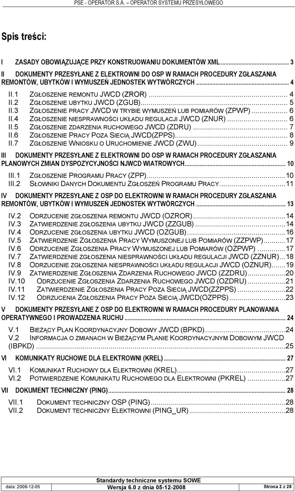 4 ZGOSZENIE NIESPRAWNO*CI UKADU REGULACJI JWCD (ZNUR)... 6 II.5 ZGOSZENIE ZDARZENIA RUCHOWEGO JWCD (ZDRU)... 7 II.6 ZGOSZENIE PRACY POZA SIECI- JWCD(ZPPS)... 8 II.