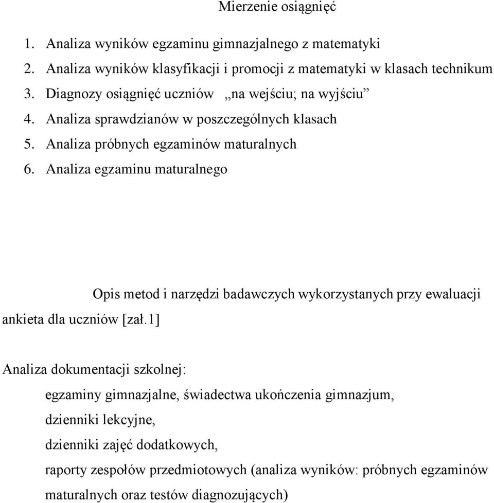 Analiza egzaminu maturalnego ankieta dla uczniów [zał.