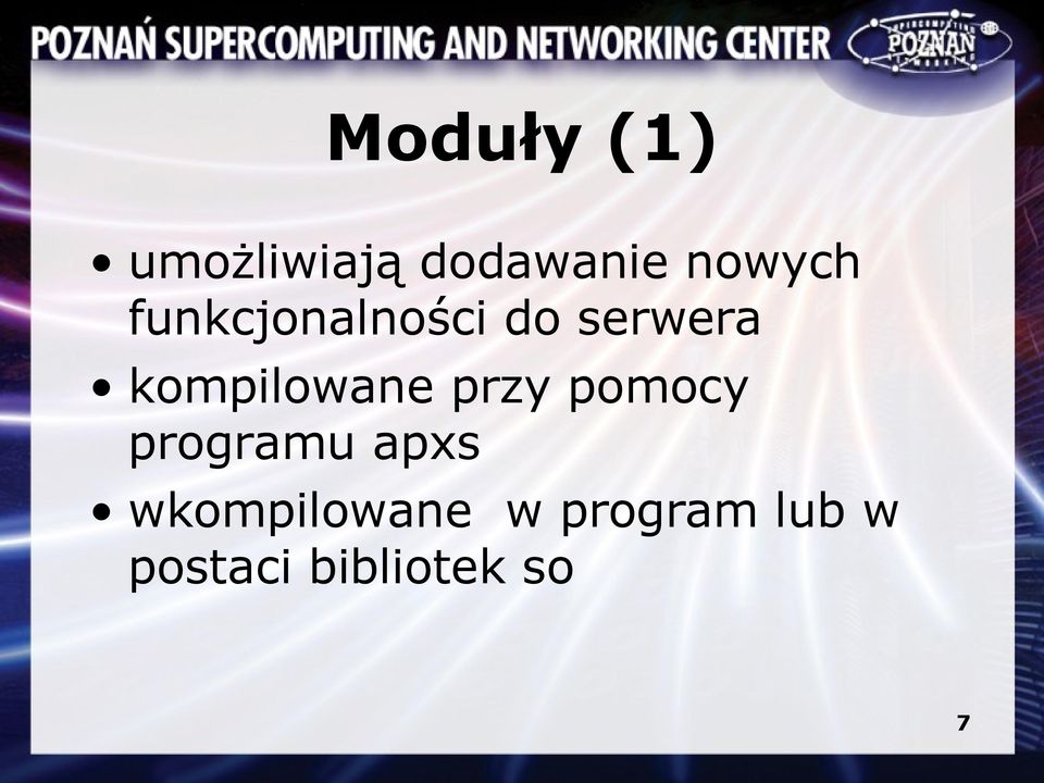 kompilowane przy pomocy programu apxs