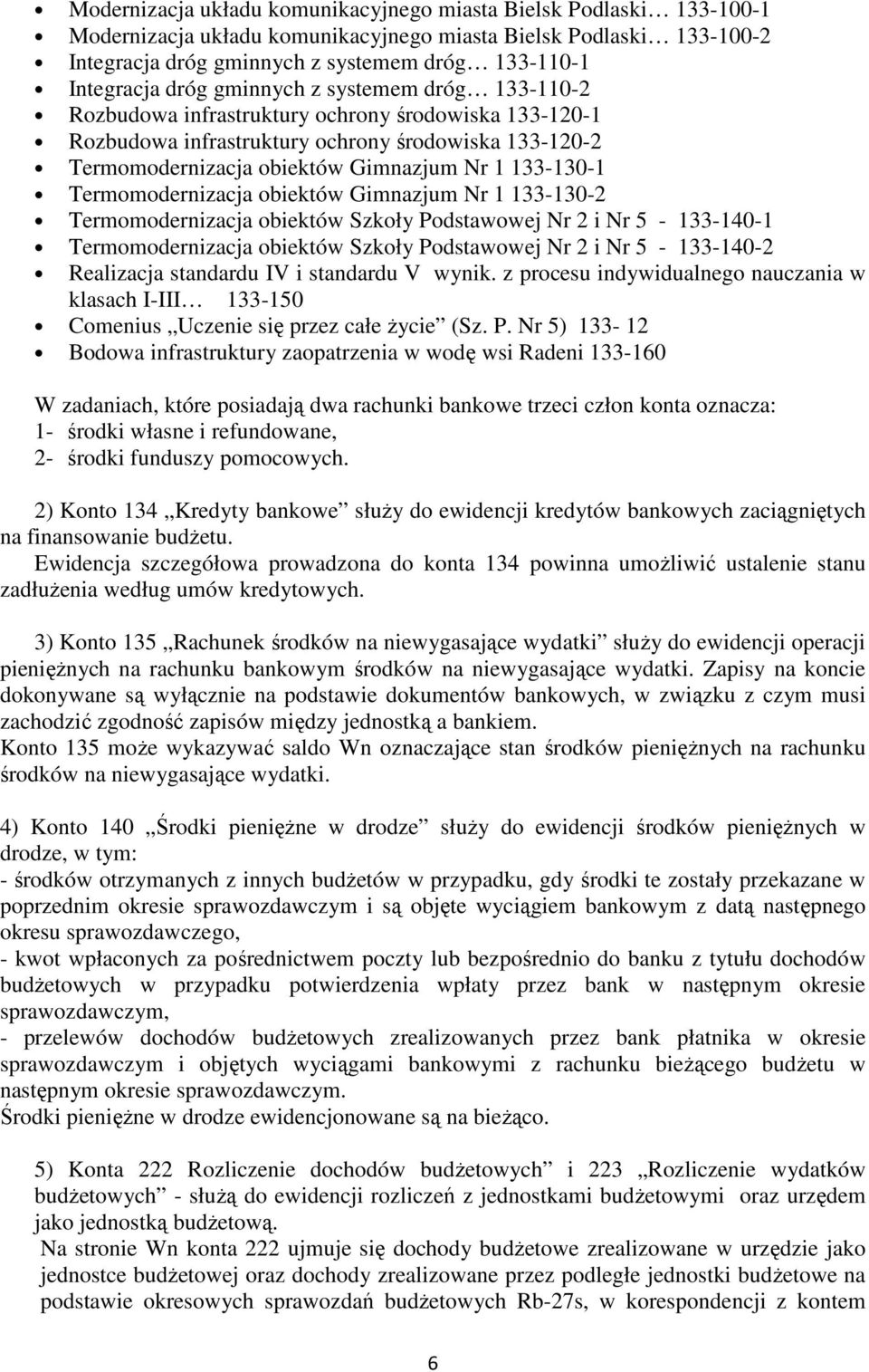 Termomodernizacja obiektów Gimnazjum Nr 1 133-130-2 Termomodernizacja obiektów Szkoły Podstawowej Nr 2 i Nr 5-133-140-1 Termomodernizacja obiektów Szkoły Podstawowej Nr 2 i Nr 5-133-140-2 Realizacja