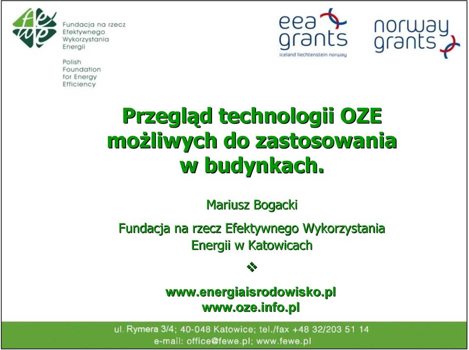 Mariusz Bogacki Fundacja na rzecz Efektywnego