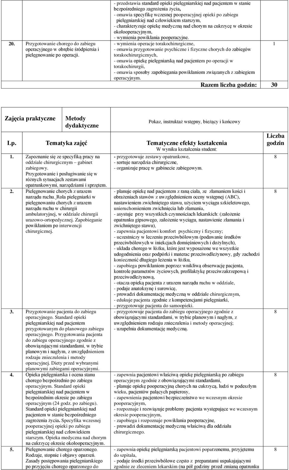 starszym, - charakteryzuje opiekę medyczną nad chorym na cukrzycę w okresie okołooperacyjnym, - wymienia powikłania pooperacyjne.