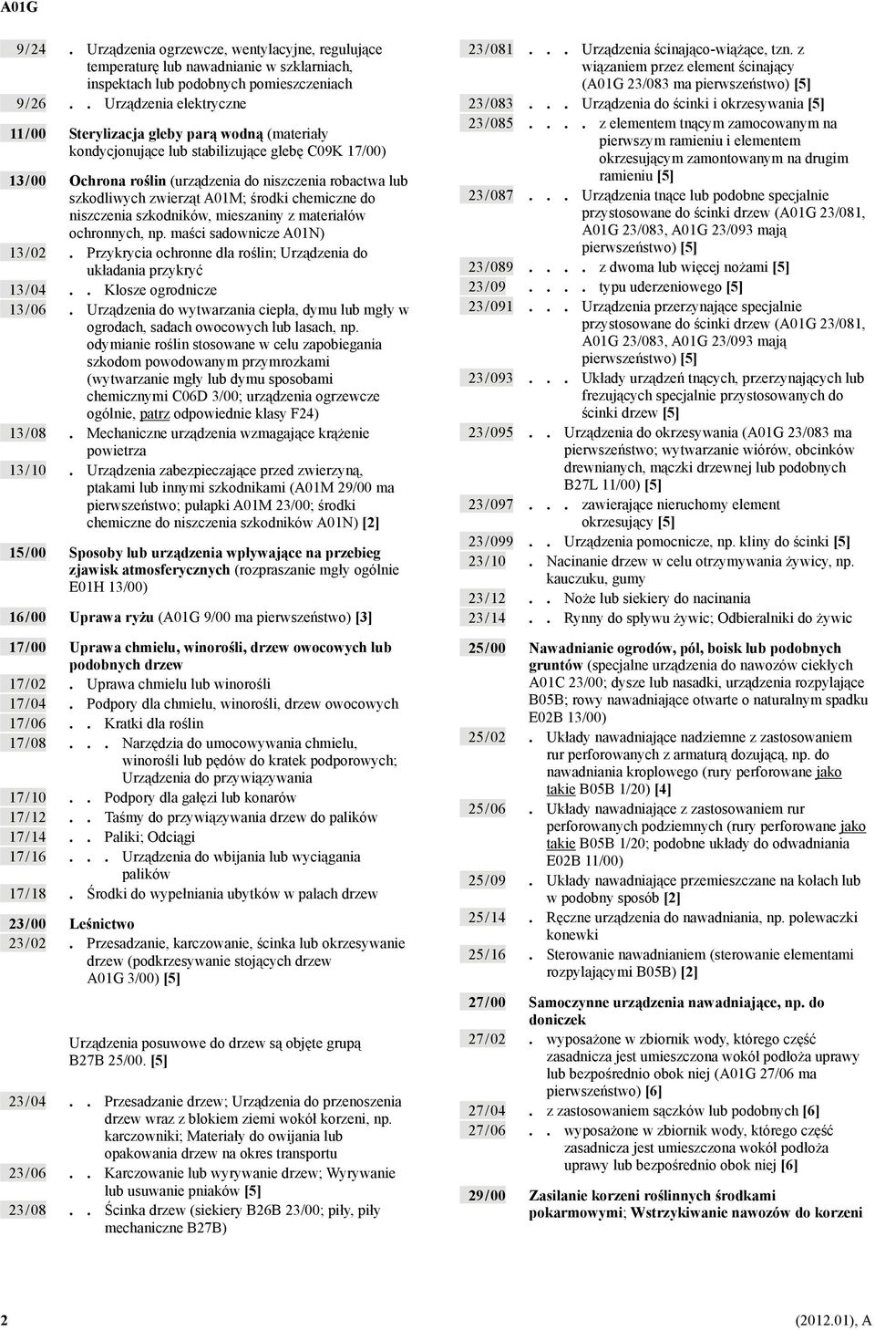 zwierząt A01M; środki chemiczne do niszczenia szkodników, mieszaniny z materiałów ochronnych, np. maści sadownicze A01N) 13 / 02.