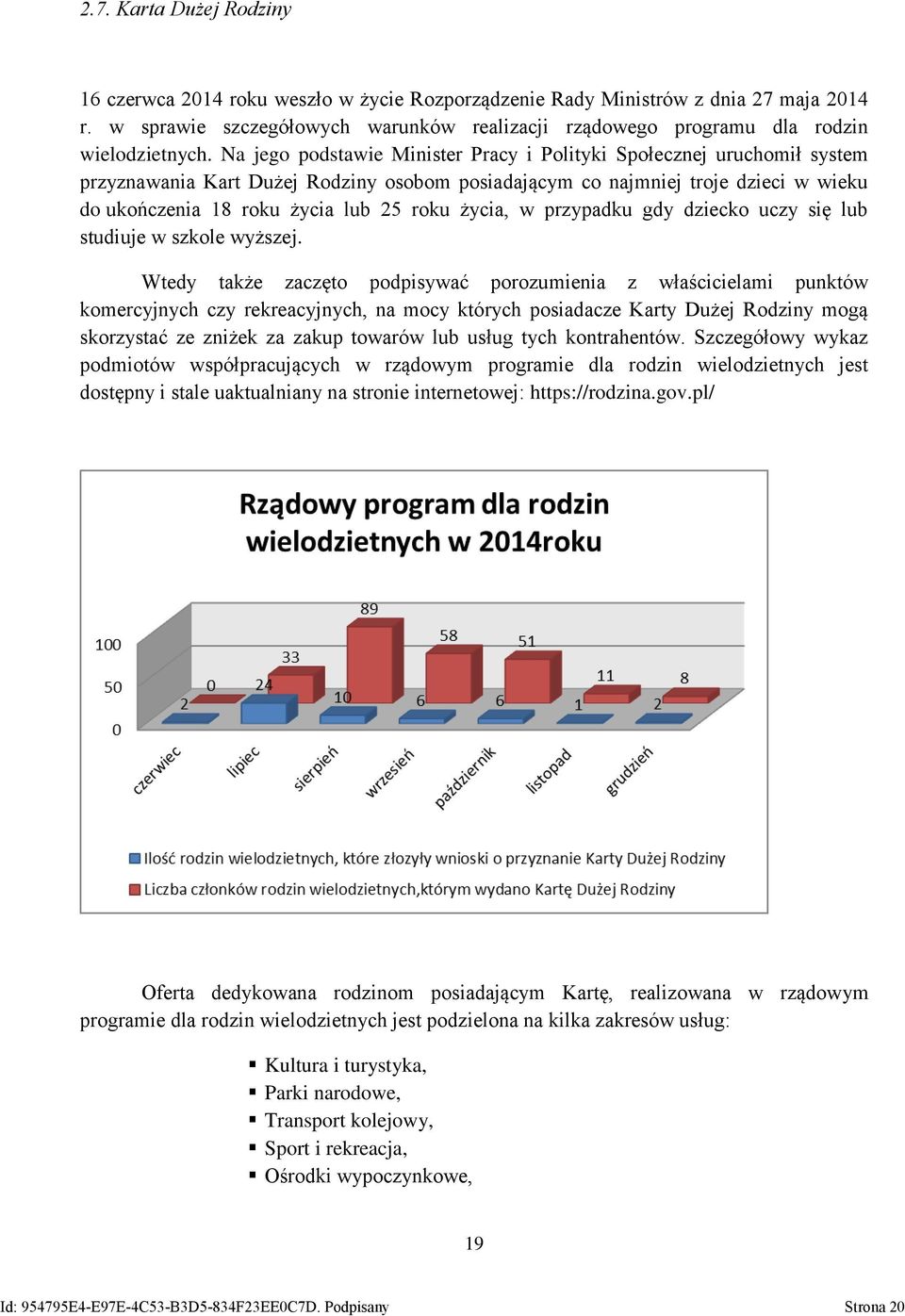 Na jego podstawie Minister Pracy i Polityki Społecznej uruchomił system przyznawania Kart Dużej Rodziny osobom posiadającym co najmniej troje dzieci w wieku do ukończenia 18 roku życia lub 25 roku