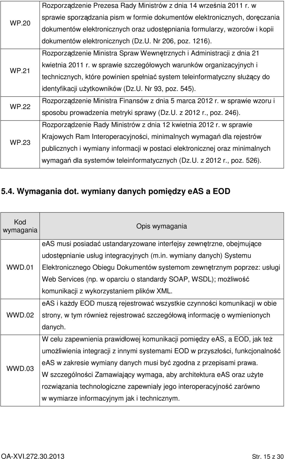 1216). Rozporządzenie Ministra Spraw Wewnętrznych i Administracji z dnia 21 kwietnia 2011 r.