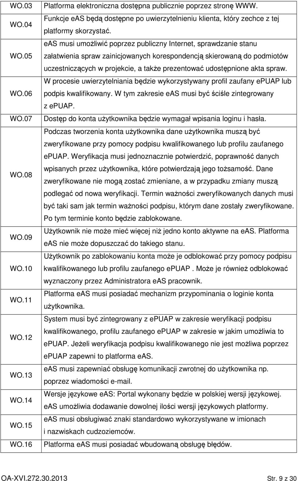 eas musi umoŝliwić poprzez publiczny Internet, sprawdzanie stanu załatwienia spraw zainicjowanych korespondencją skierowaną do podmiotów uczestniczących w projekcie, a takŝe prezentować udostępnione