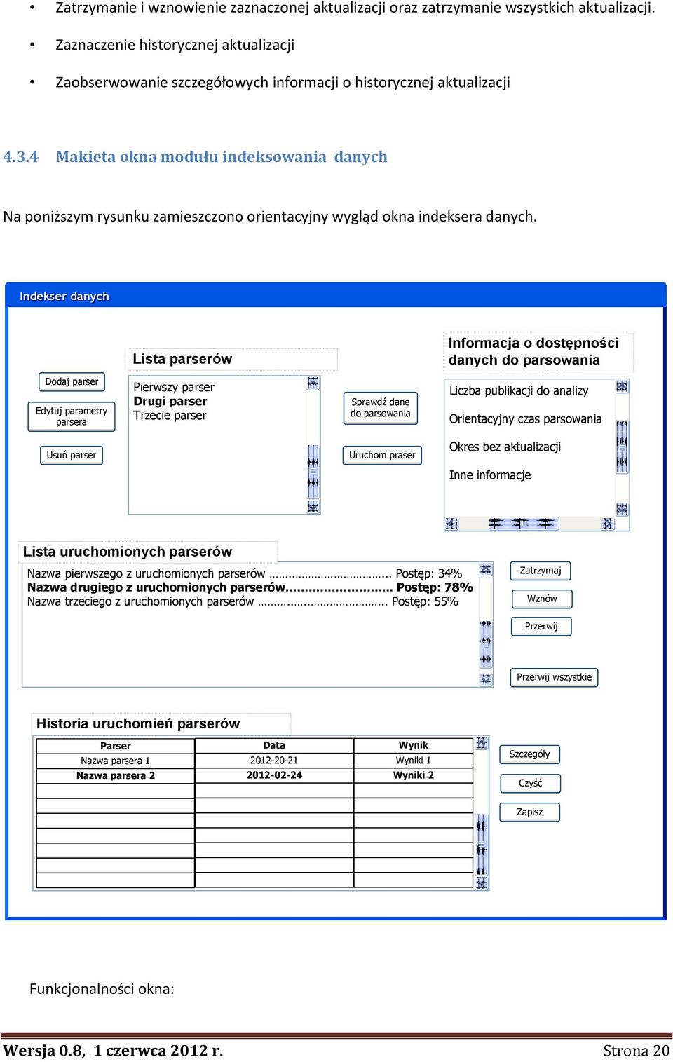 Indekser danych Lista parserów Informacja o dostępności danych do parsowania Dodaj parser Edytuj parametry parsera Pierwszy parser Drugi parser Trzecie parser Sprawdź dane do parsowania Liczba