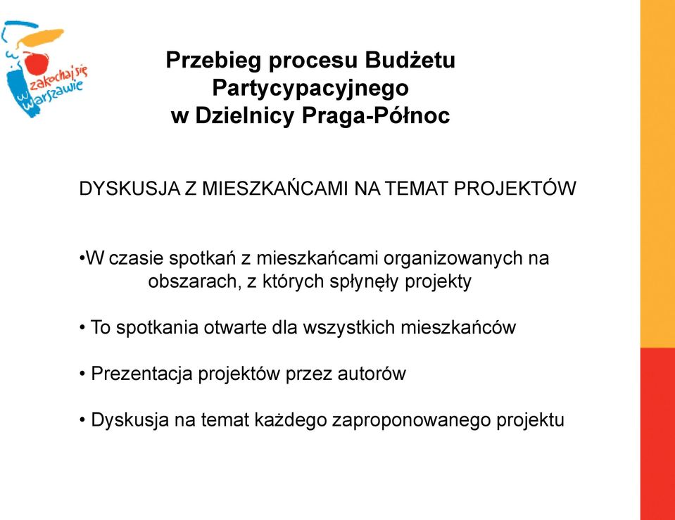 obszarach, z których spłynęły projekty To spotkania otwarte dla wszystkich