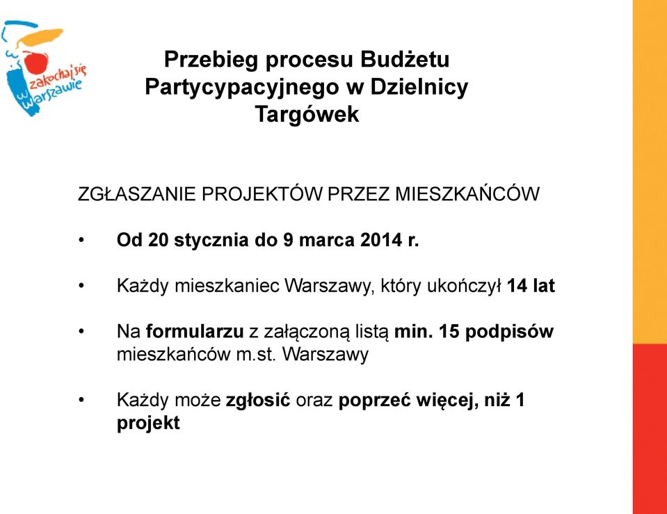 Każdy mieszkaniec Warszawy, który ukończył 14 lat Na formularzu z załączoną