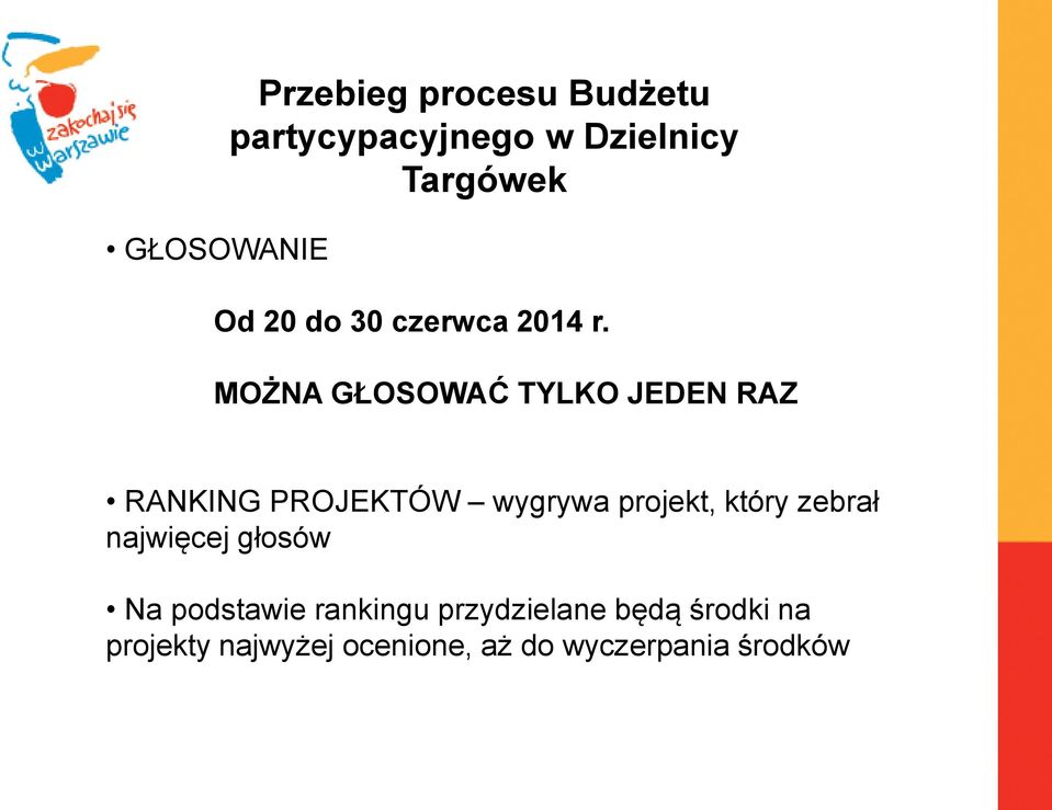 MOŻNA GŁOSOWAĆ TYLKO JEDEN RAZ RANKING PROJEKTÓW wygrywa projekt, który