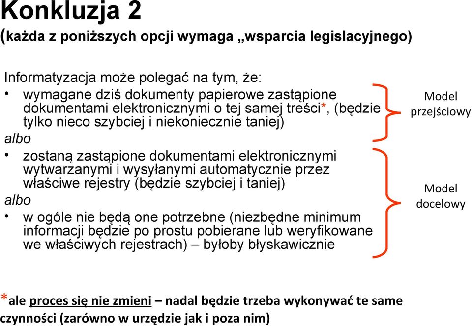 automatycznie przez właściwe rejestry (będzie szybciej i taniej) albo w ogóle nie będą one potrzebne (niezbędne minimum informacji będzie po prostu pobierane lub weryfikowane