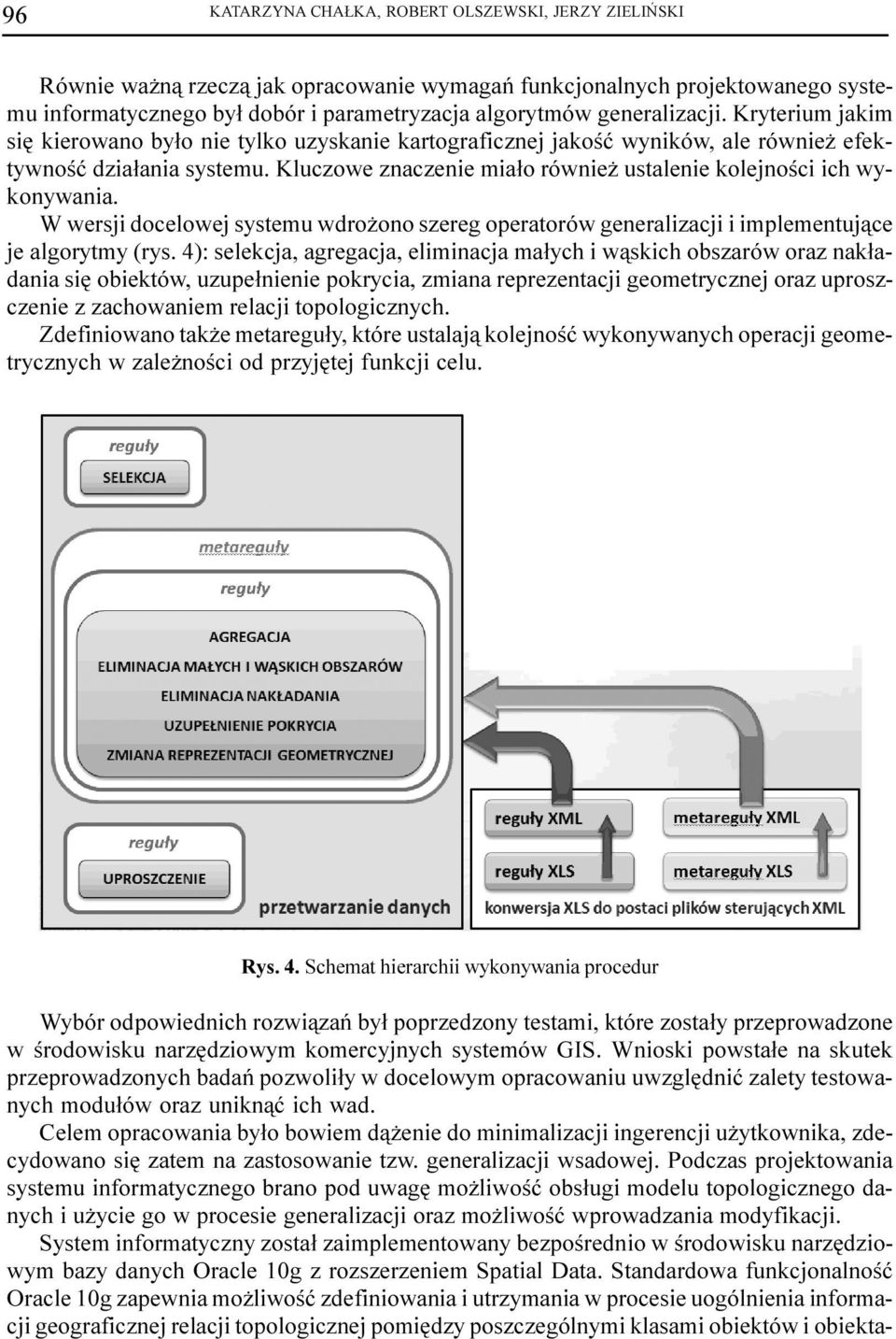 Kluczowe znaczenie mia³o równie ustalenie kolejnoœci ich wykonywania. W wersji docelowej systemu wdro ono szereg operatorów generalizacji i implementuj¹ce je algorytmy (rys.