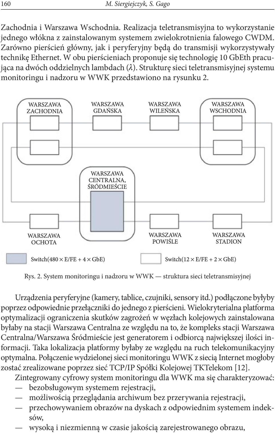 Strukturę sieci teletransmisyjnej systemu monitoringu i nadzoru w WWK przedstawiono na rysunku 2.