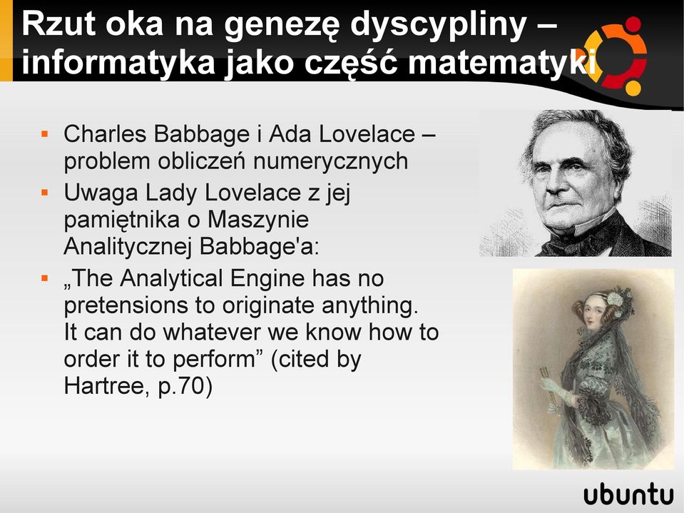 Maszynie Analitycznej Babbage'a: The Analytical Engine has no pretensions to