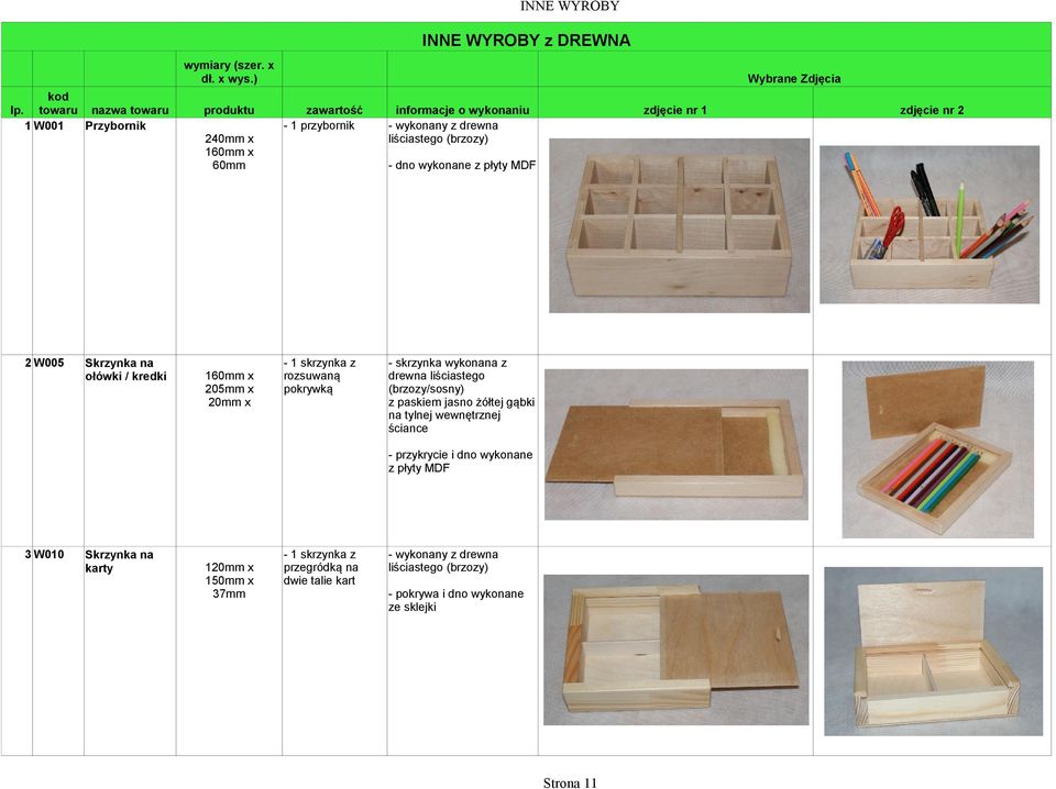informacje o wykonaniu - wykonany z drewna liściastego (brzozy) zdjęcie nr 1 - dno wykonane z płyty MDF - 1 skrzynka z rozsuwaną pokrywką - skrzynka wykonana z