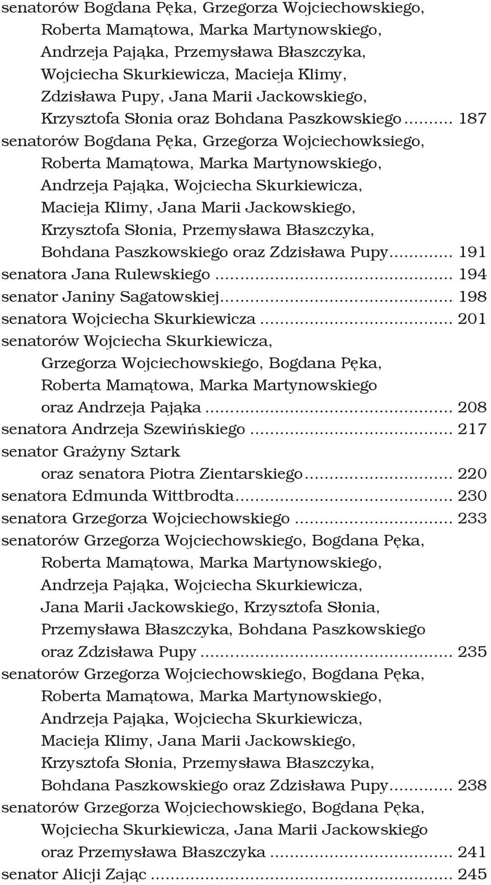 .. 187 senatorów Bogdana Pęka, Grzegorza Wojciechowksiego, Roberta Mamątowa, Marka Martynowskiego, Andrzeja Pająka, Wojciecha Skurkiewicza, Macieja Klimy, Jana Marii Jackowskiego, Krzysztofa Słonia,