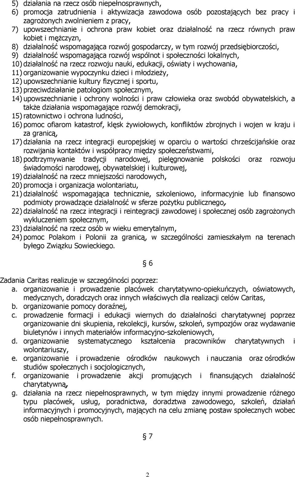 lokalnych, 10) działalność na rzecz rozwoju nauki, edukacji, oświaty i wychowania, 11) organizowanie wypoczynku dzieci i młodzieży, 12) upowszechnianie kultury fizycznej i sportu, 13)