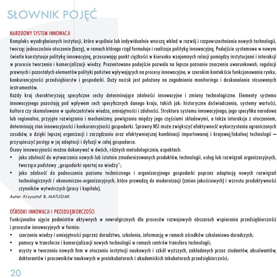 Podejście systemowe w nowym świetle konstytuuje politykę innowacyjną, przesuwając punkt ciężkości w kierunku wzajemnych relacji pomiędzy instytucjami i interakcji w procesie tworzenia i