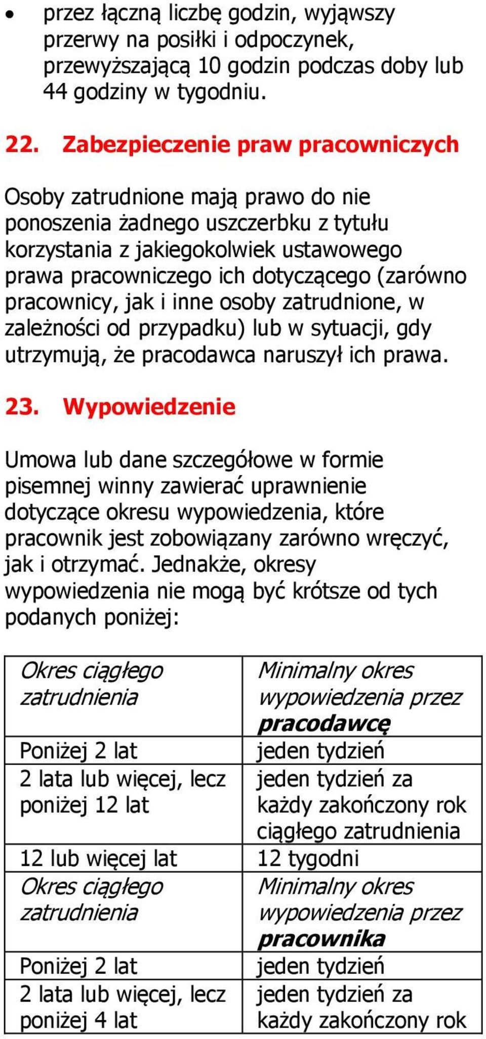 pracownicy, jak i inne osoby zatrudnione, w zależności od przypadku) lub w sytuacji, gdy utrzymują, że pracodawca naruszył ich prawa. 23.