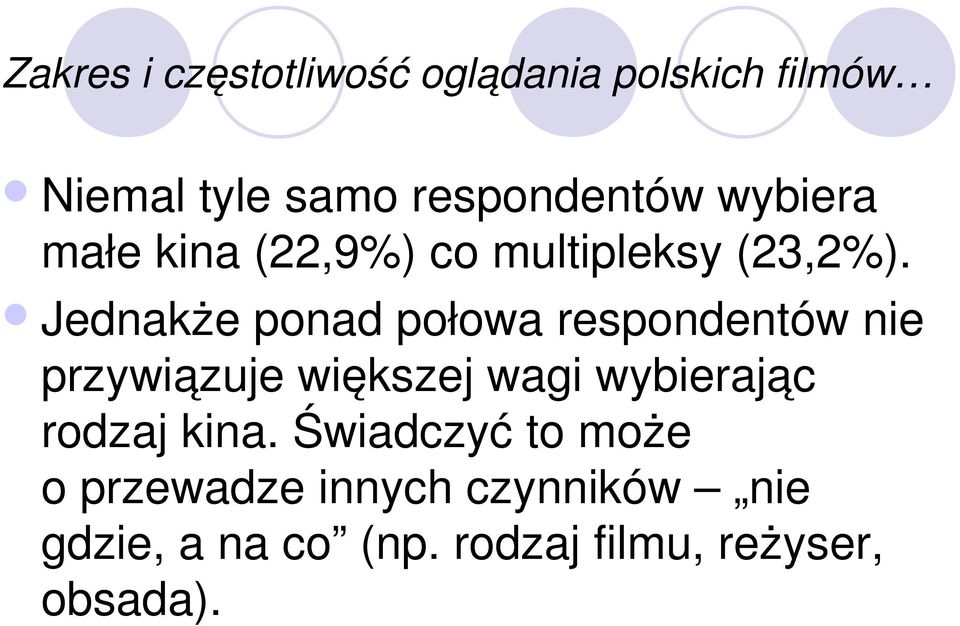 Jednakże ponad połowa respondentów nie przywiązuje większej wagi wybierając