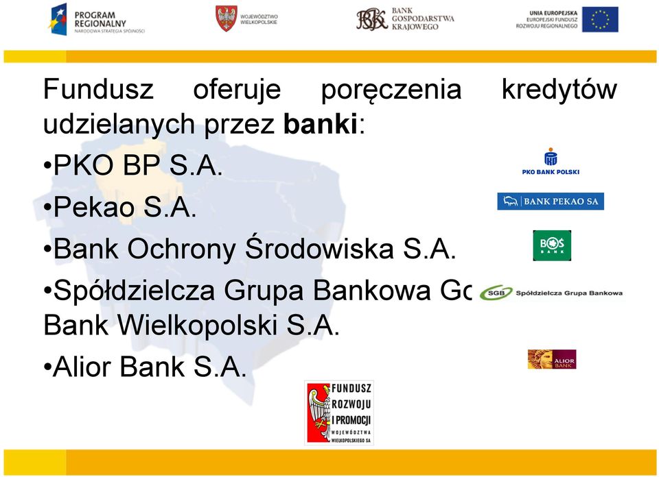 przedsiębiorcy Finansowanie inwestycji polegających na zakupie, budowie, Bank modernizacji Ochrony obiektów Środowiska