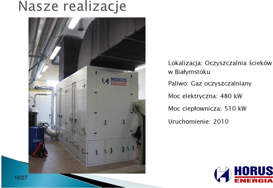 oczyszczalniany Moc elektryczna: 480