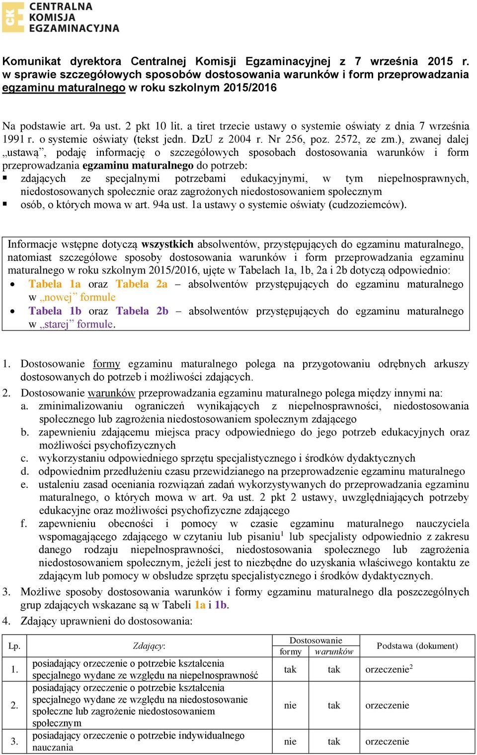 a tiret trzecie ustawy o systemie oświaty z dnia 7 września 1991 r. o systemie oświaty (tekst jedn. DzU z 2004 r. Nr 256, poz. 2572, ze zm.