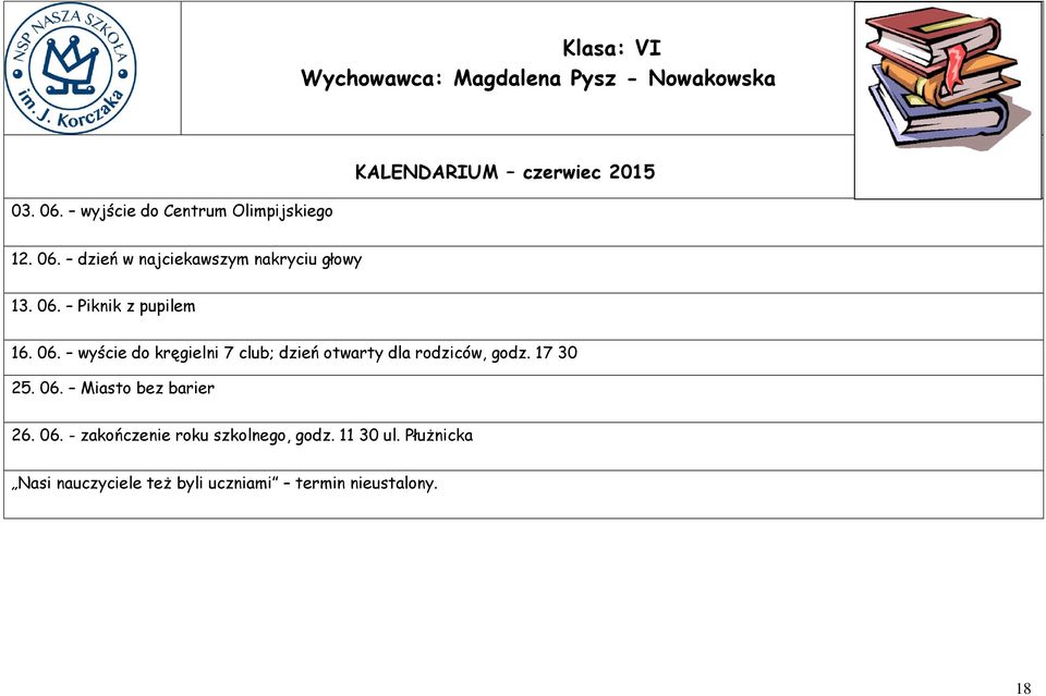 dzień w najciekawszym nakryciu głowy 16. 06.