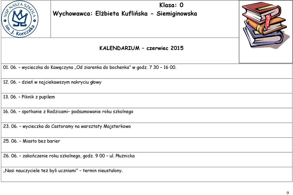 dzień w najciekawszym nakryciu głowy 16. 06.