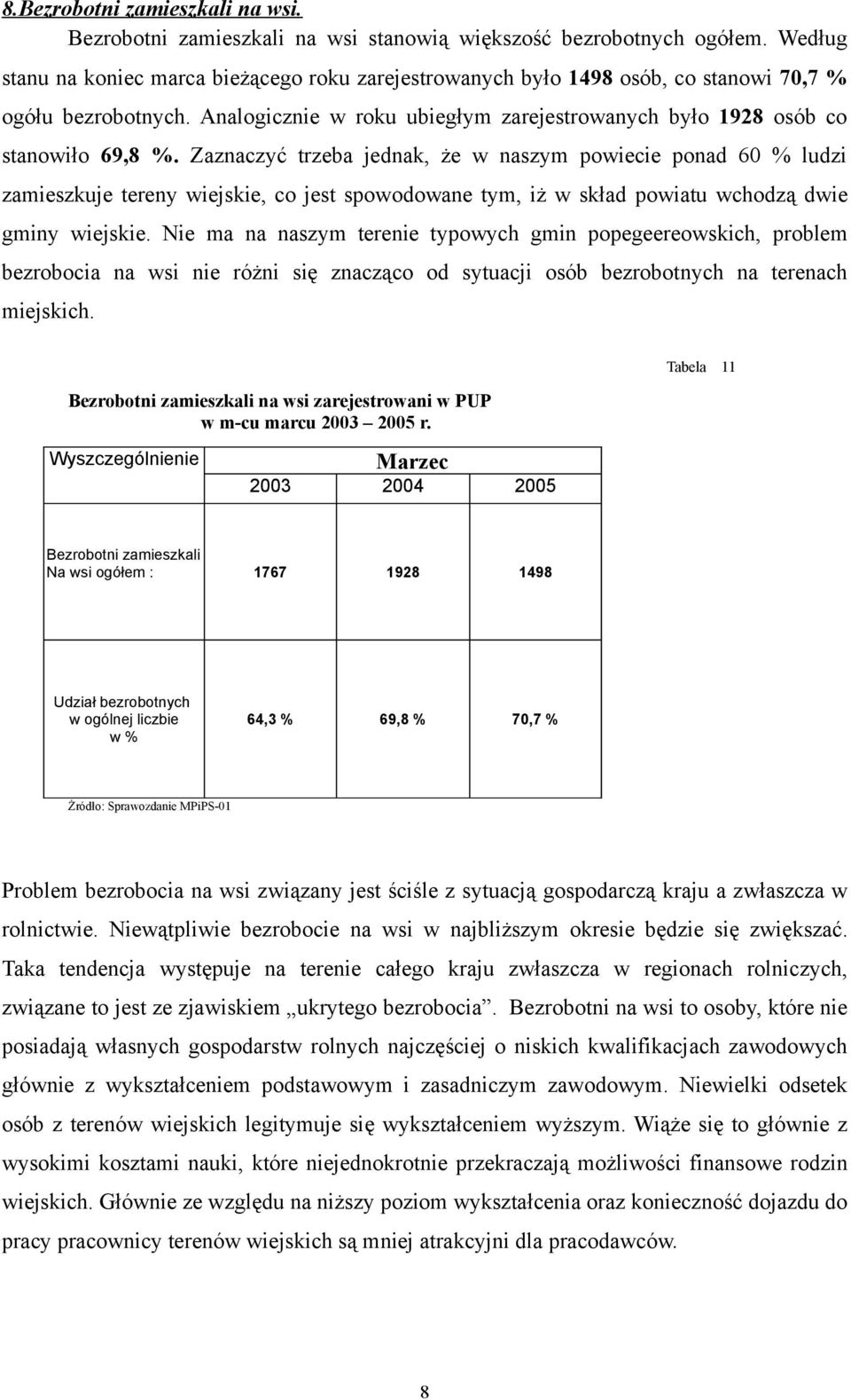 Zaznaczyć trzeba jednak, że w naszym powiecie ponad 60 % ludzi zamieszkuje tereny wiejskie, co jest spowodowane tym, iż w skład powiatu wchodzą dwie gminy wiejskie.