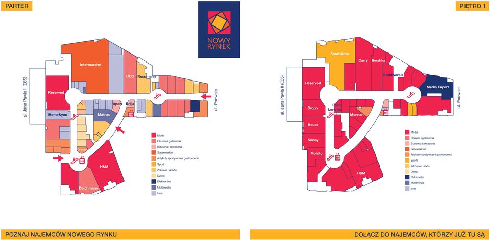 Podwale House Grycan Deichmann H&M Moda Obuwie i galanteria Biżuteria i akcesoria Supermarket Artykuły spożywcze i gastronomia Sport Zdrowie i uroda Dzieci